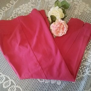 Bright pink pull up capris.